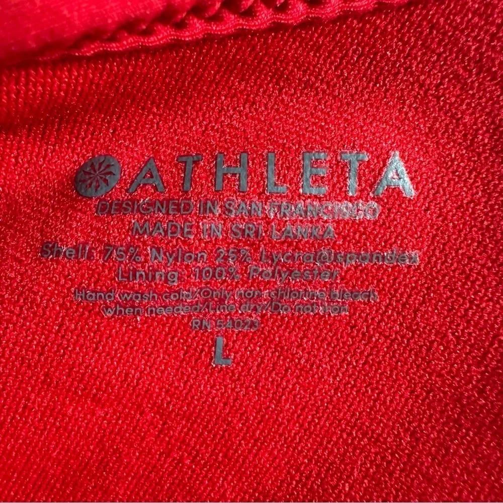 Athleta size Large Red Lace Up Back One Piece Swimsuit Swimwear‎ No Pads Modest